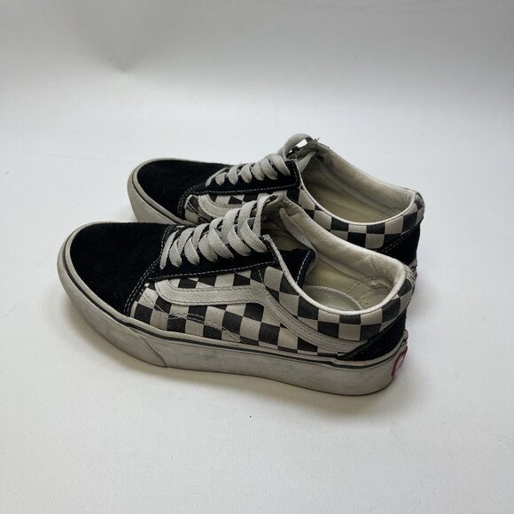 Y2K Vans Old Skool Platform Black White Checkerboard Women’s Size 6 Skater Punk - Picture 3 of 14
